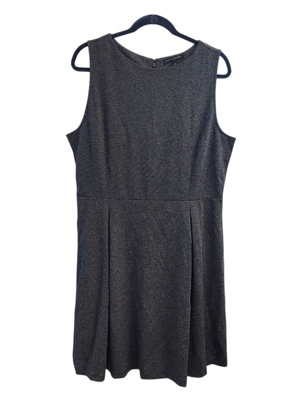 Banana Republic Charcoal Textured  Sleeveless Fit-and-Flare Dress NEW 16 Office